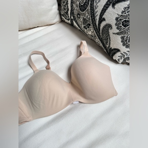 Wacoal 38C Bra Beige How Perfect Wire Free T-Shirt Side Boning 852189 3472 - Picture 7 of 12